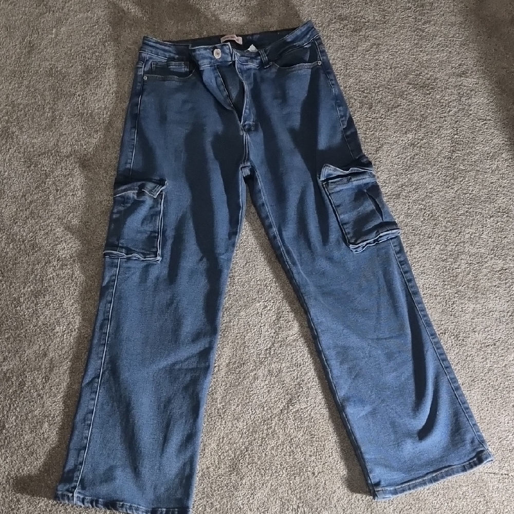Stylish Blue Straight Leg Stretchy Women's Jeans